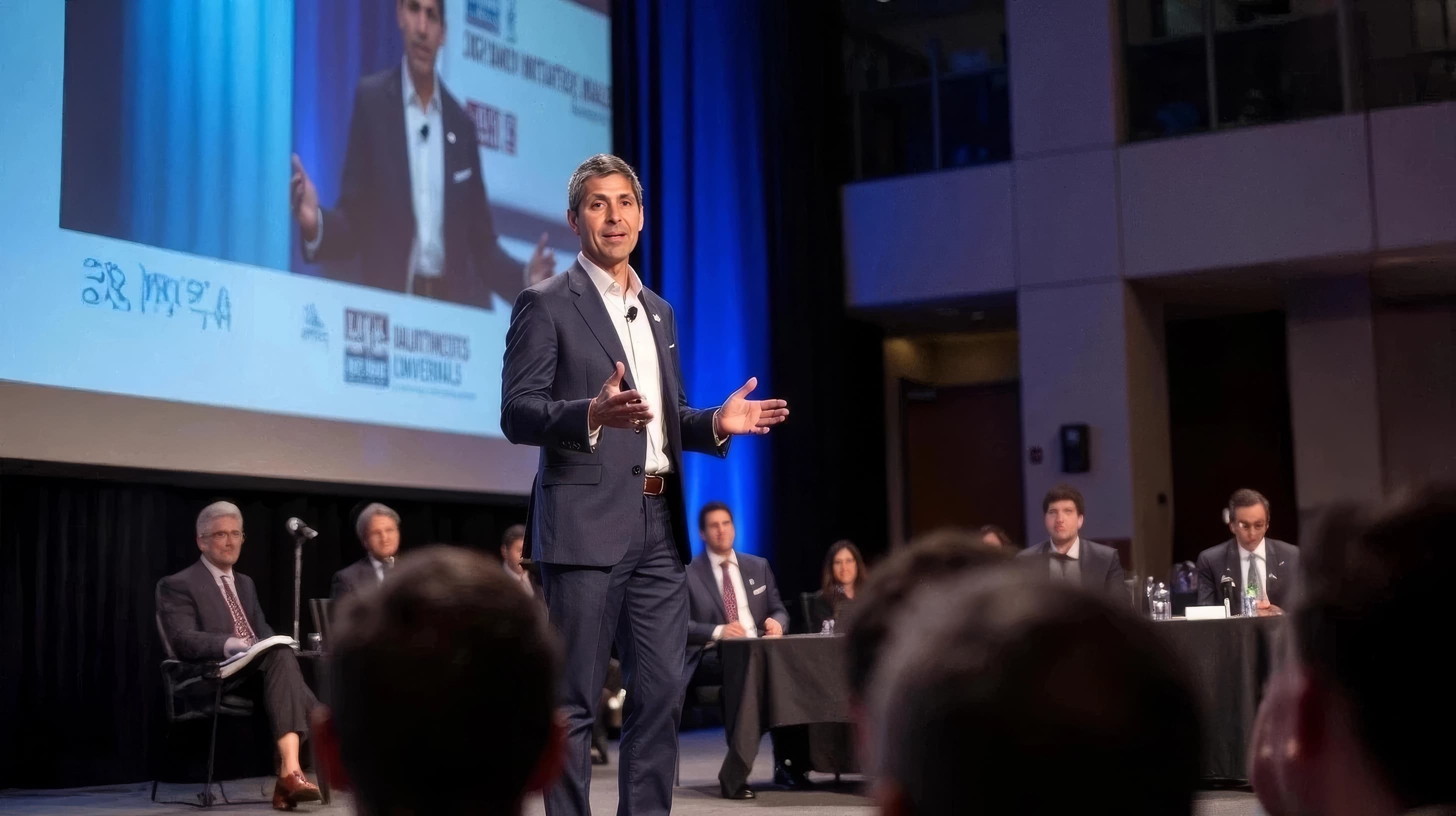 Michael Santos speaking at business event