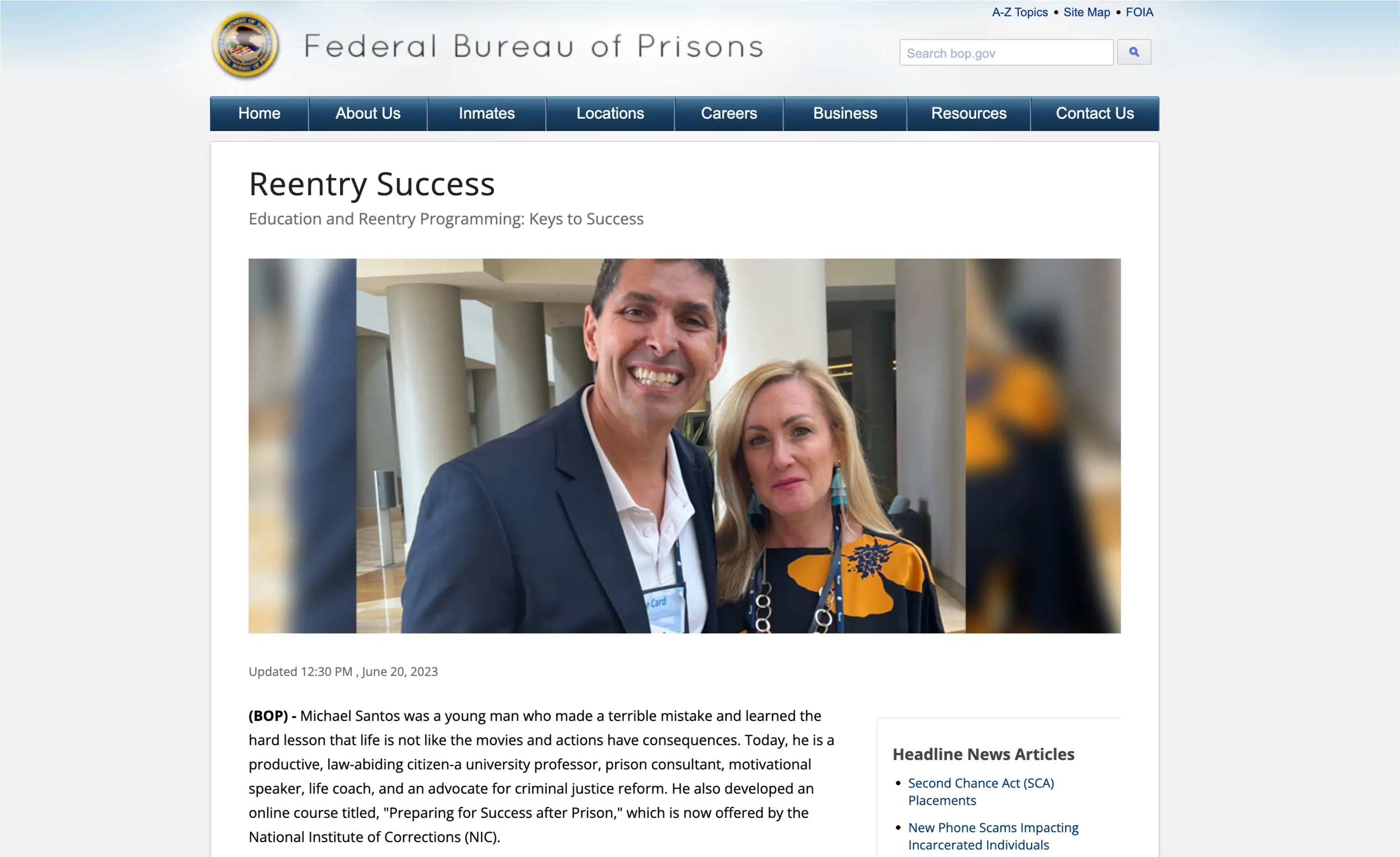 Bureau of Prisons Article