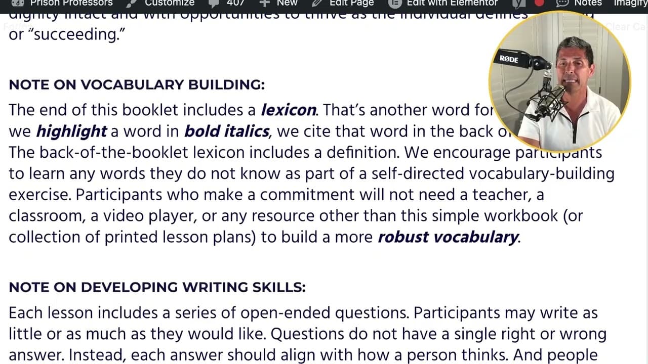 Valores y objetivos | El éxito después de la cárcel Lección 1