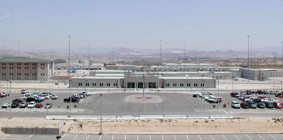 Aerial view of FCI Victorville Medium I